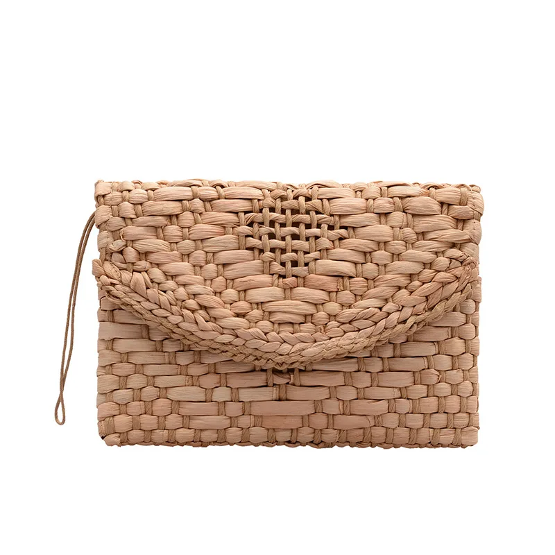 2024 Summer Straw Handbags for Women Small Ladies Clutch Bags Brand Design Raffia Rattan Woven Mini Tote Bohemian Beach Purses