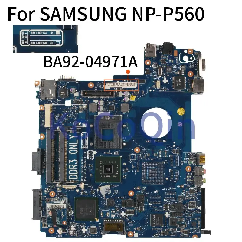 

Laptop Motherboard For SAMSUNG NP-P560 Notebook Mainboard BA41-00917A BA92-04971A DDR3