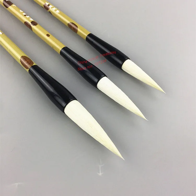 3pcs/set Chinese Calligraphy Brushes Pen Woolen Hair Writing Brush Fit For Student School Chinese Calligrphy Suppplies