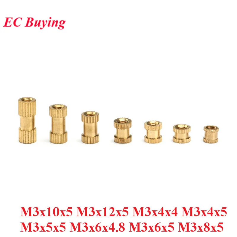 10pcs M3 Brass insert nut Injection Molding Brass Knurled Thread Inserts Nuts Knurling Embedded Parts