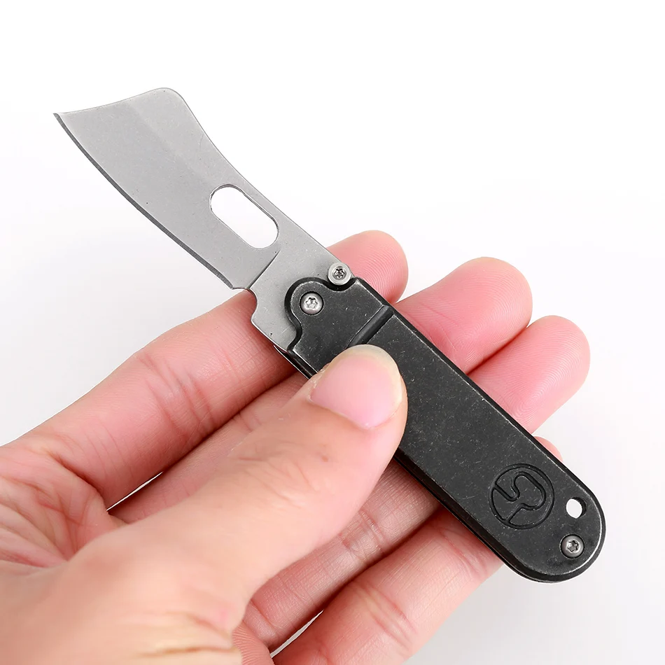 Dobeli Mini Outdoor Folding Pocket Knife Stainless Steel Stonewashed Key Chain Pendant Pea Ultility Knife