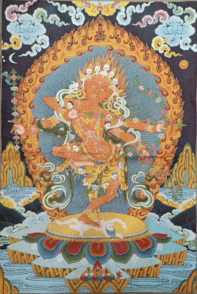 36 Tibet Tibetan Embroidered  Cloth Silk Buddhism Kurukulla Tangka Thangka Mural Buddha Home Decor