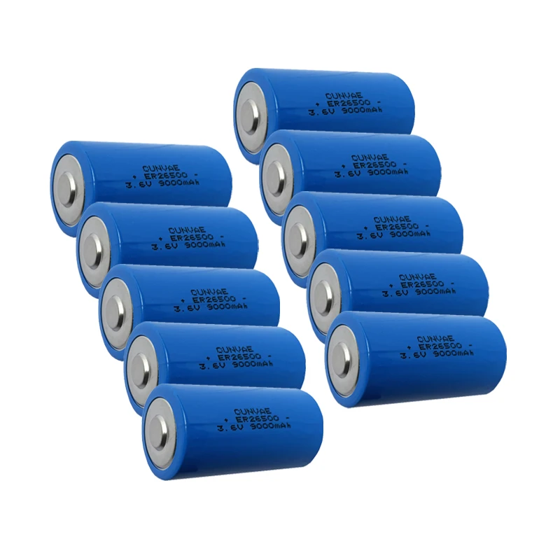 

10Pcs ER 26500 26500 Li-SOCl2 ER26500 3.6V 9000mAh C size battery lithium primary power type batteries for water meter