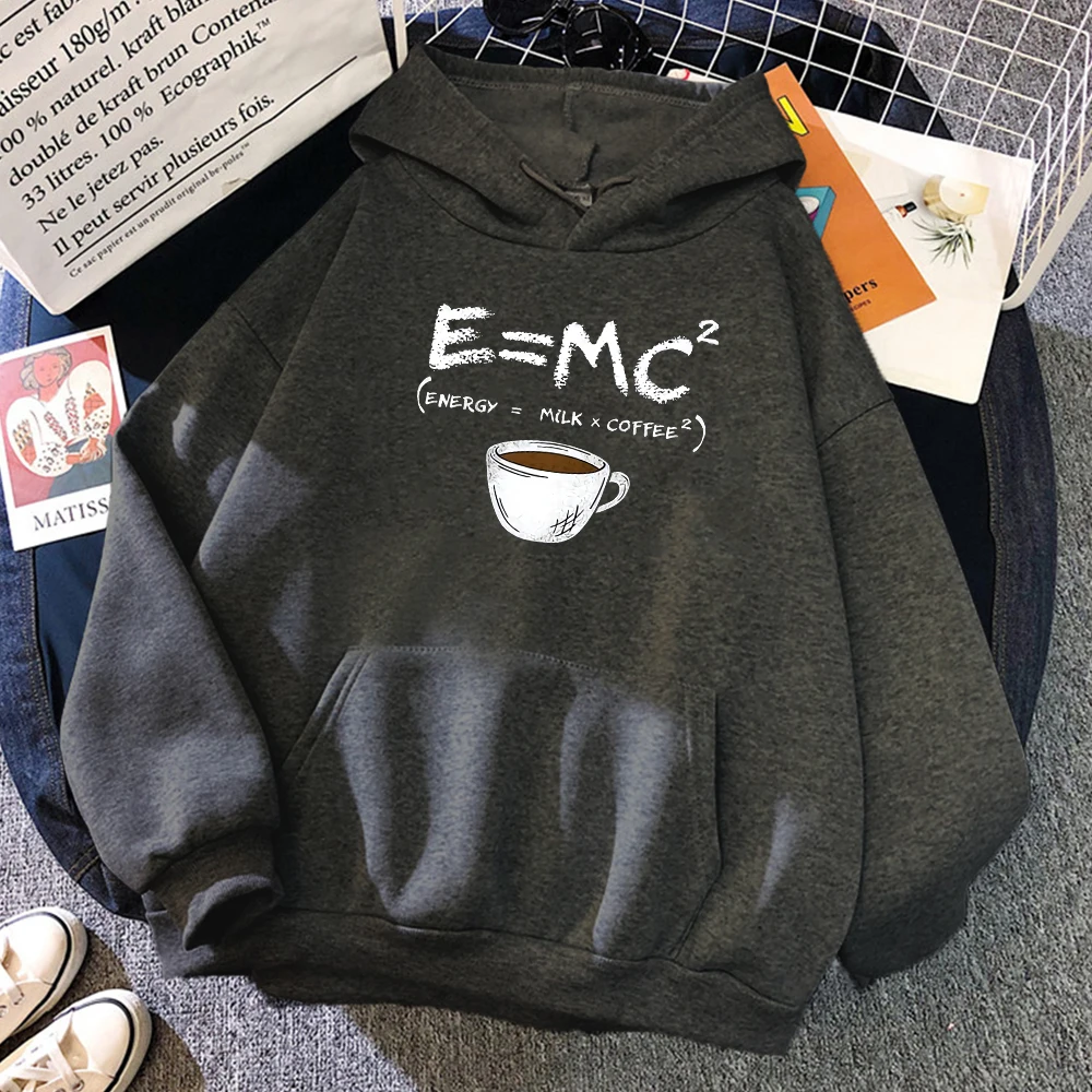 E=Mc2 Energy=Milk*Coffee Coffee Secret Hoodie Male Hot Sale Loose Sweatshirt Harajuku Casual Pullover For Man Oversize Tracksuit