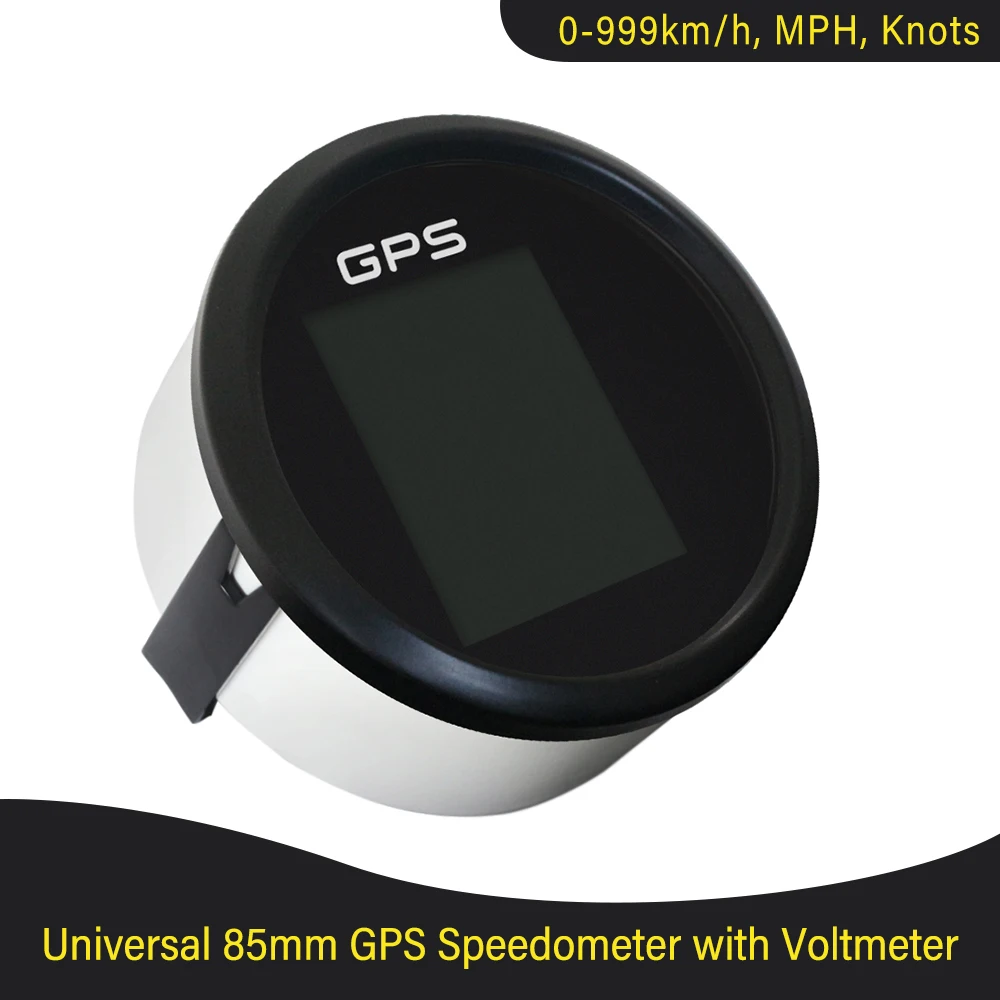 Newest 85mm 0-999km/h MPH Knots GPS Speedometer Odometer Trip Tachometer Hours with Fuel Voltmeter Water Temp for Boat Truck Car