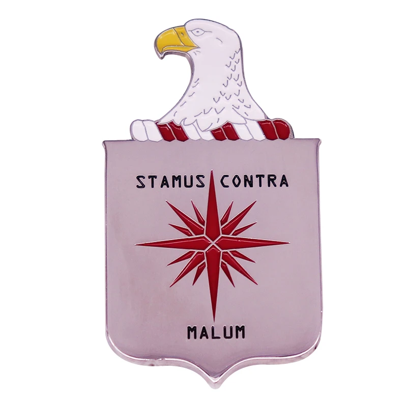 

Stamus Contra Malum Pin Brooch We Stand Against Evil Badge