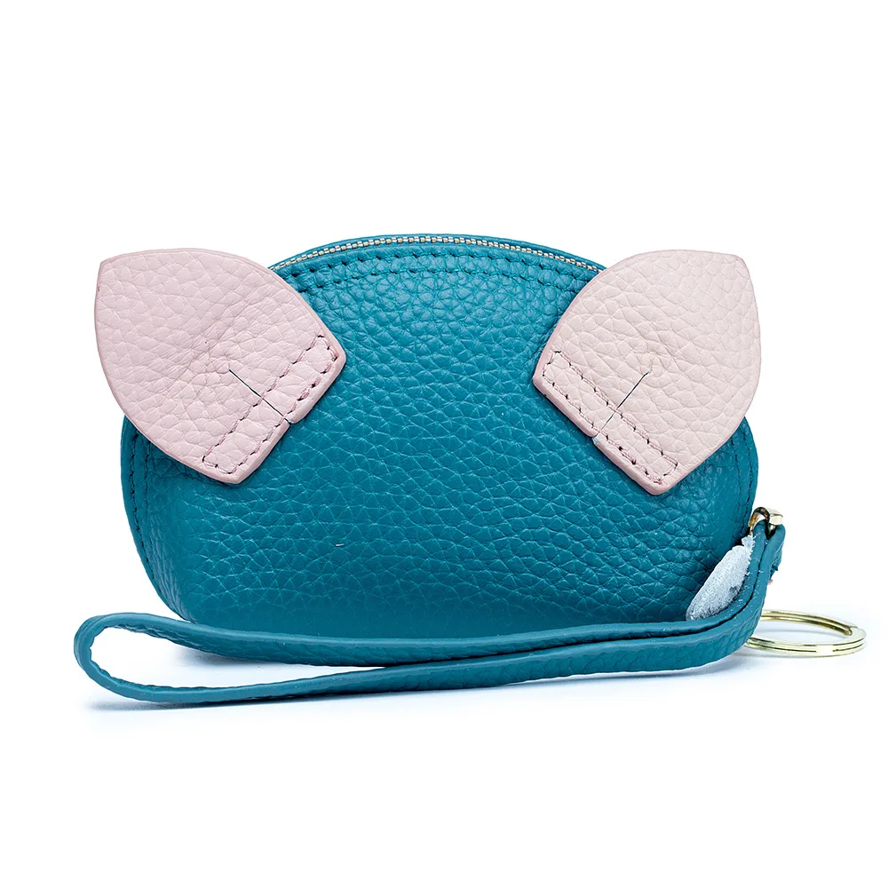 Симпатичный кошелек, Женский однотонный брелок с ремешком на запястье, короткий кошелек для монет, миниатюрный кошелек с мультяшной свиньей для детей, новинка 2020, кошелек для студентов