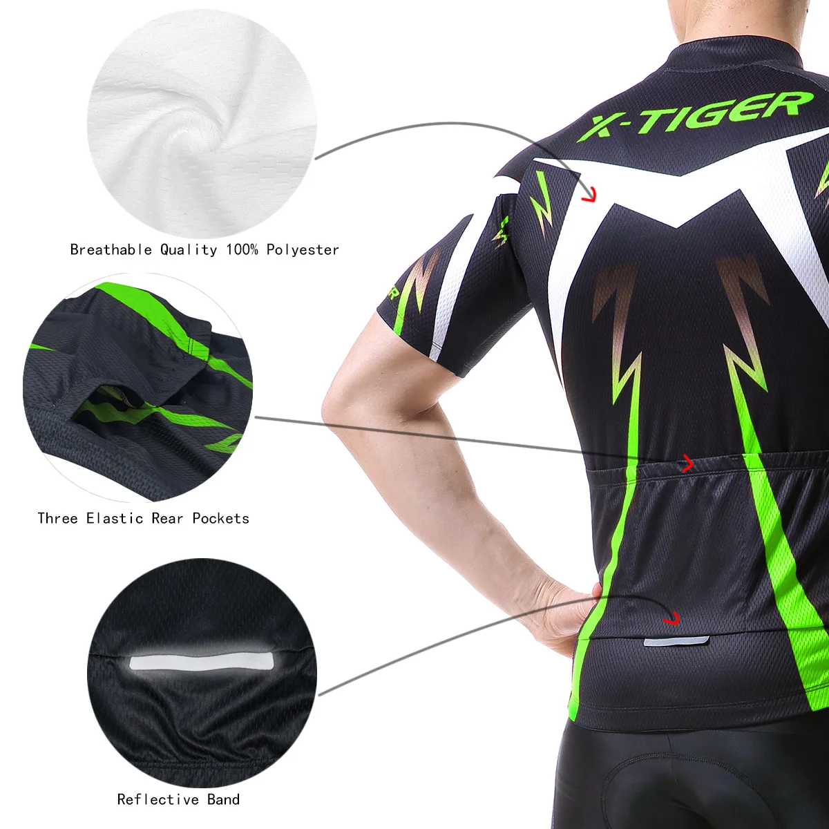 X-Tiger Men Cycling Jersey Summer Sports Cycling Wear Mountain Bike Clothes Breathable Bicycle Clothing MTB Bike Cycling Shirt