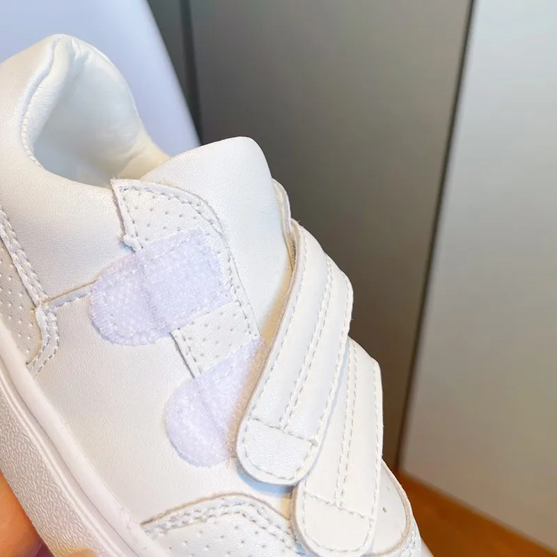 2024 New Spring Children Shoes Genuine Leather White Kids Tennis Breathable Fashion Outdoor Boys Girls Sneakers Size 26-37