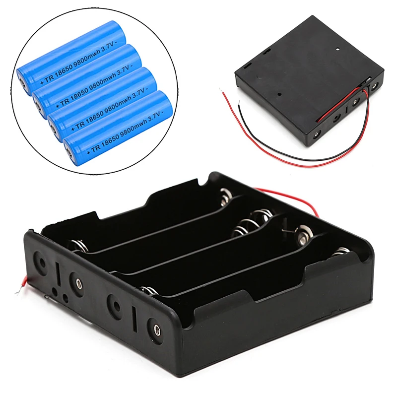 NEW 5 Pcs High Quality 2x18650 Rechargeable Battery 3.7V Clip Holder Box Case With Wire Lead dropship