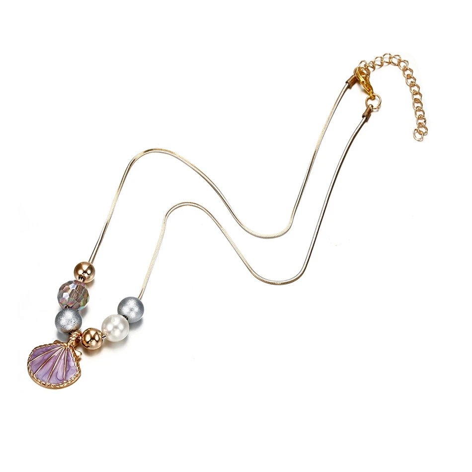 Women\'s Beads Necklace for Women Shell Necklaces & Pendants Crystal Beaded Statement Necklace New Jewelry for Gifts NR085