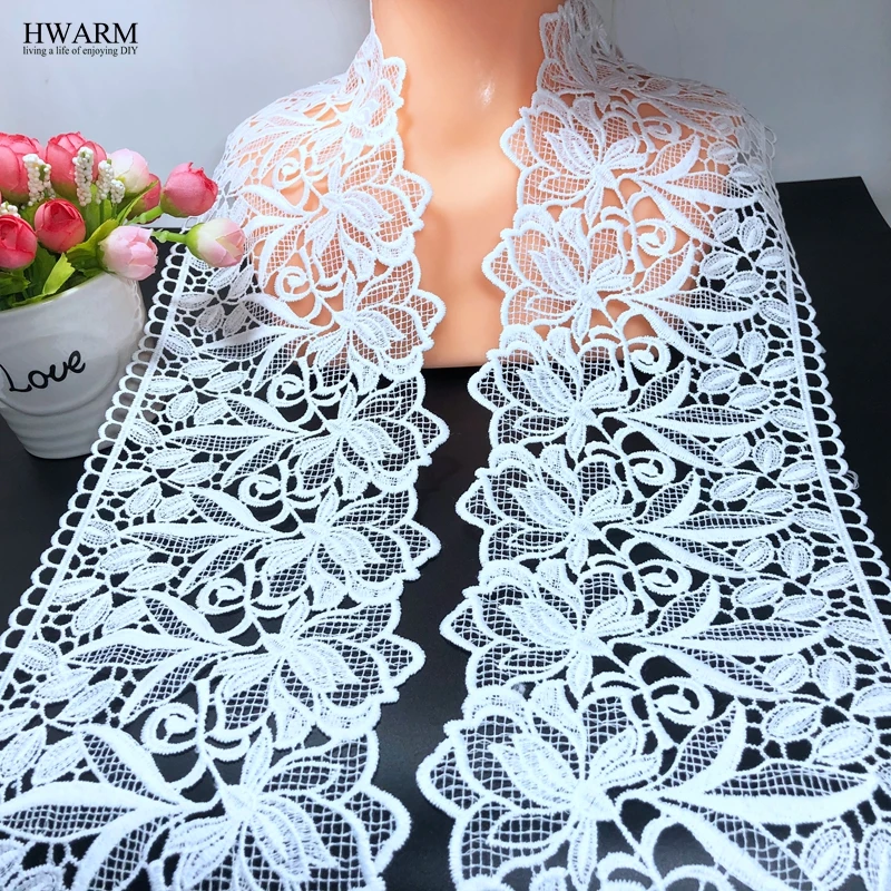 5yard 12.8cm white arts craft sewing lace fabric ribbon trim DIY handwork water soluble lace wedding curtain skirt accessories