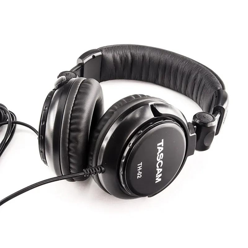 Tascam TH-02 high-powered foldable headphones Closed-back dynamic recording monitor headset with padded headband