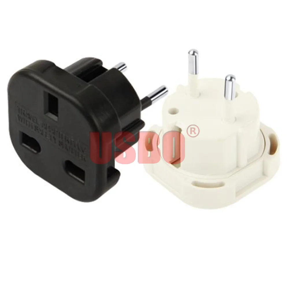1 SZT. Czarno-biały adapter podróżny uniwersalny europejski 10/16A 250V UK do EU wtyk zasilania 4.0MM konwerter gniazda 9625