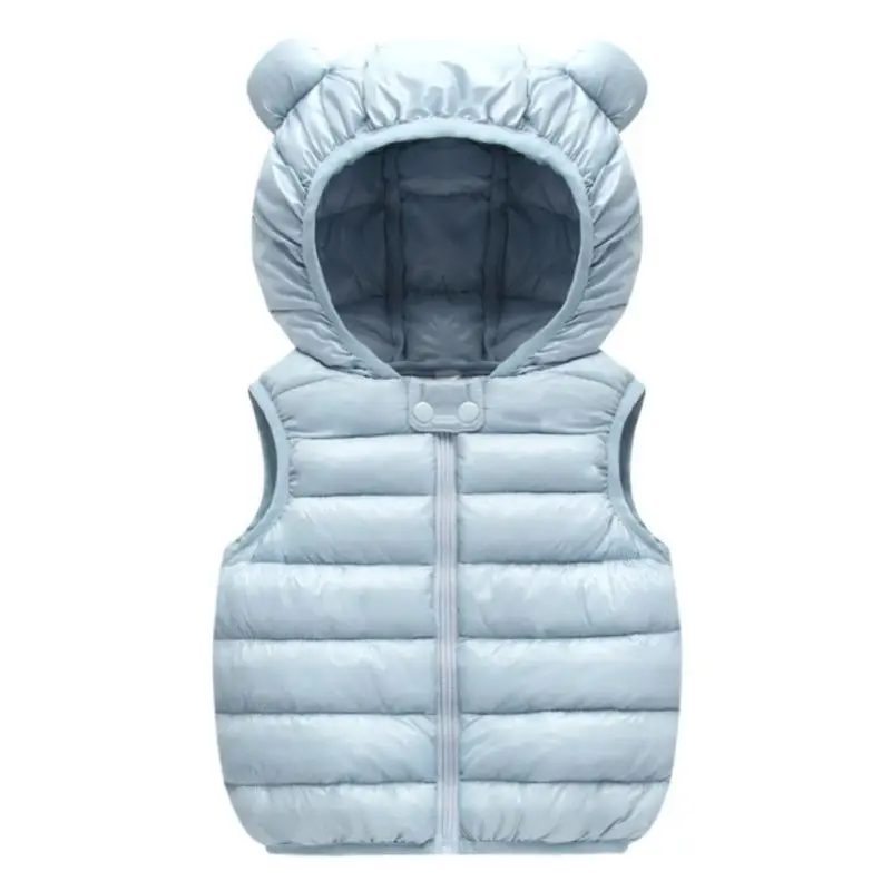 2021 Autumn Winter Baby Vest Down Hooded CartoonToddler Boy Girl Keep warm Waistcost Kid Sleeveless Jacket Children Vest 0-6Y