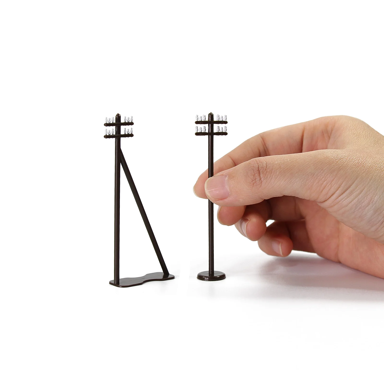 Evemodel 24pcs Model Trains HO Scale Power Poles 1:87 Telegraph Poles 7.5cm Railway Diorama GY19087