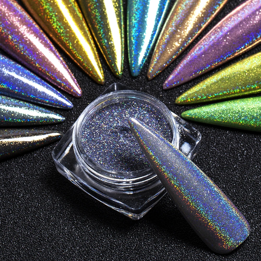 1 fles Starry Nail Glitter Chrome Dompelen Poeders Holografische Laser Glitters Dust Manicure Nail Art Decoraties