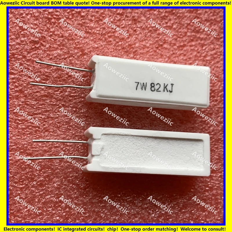 

10Pcs/Lot 7W82KJ 7W82000ΩJ RX27-5 SQM Vertical Cement Resistance 7W82000ohm 7W82000RJ 82K Ceramic Resistance Precision ±5% Power