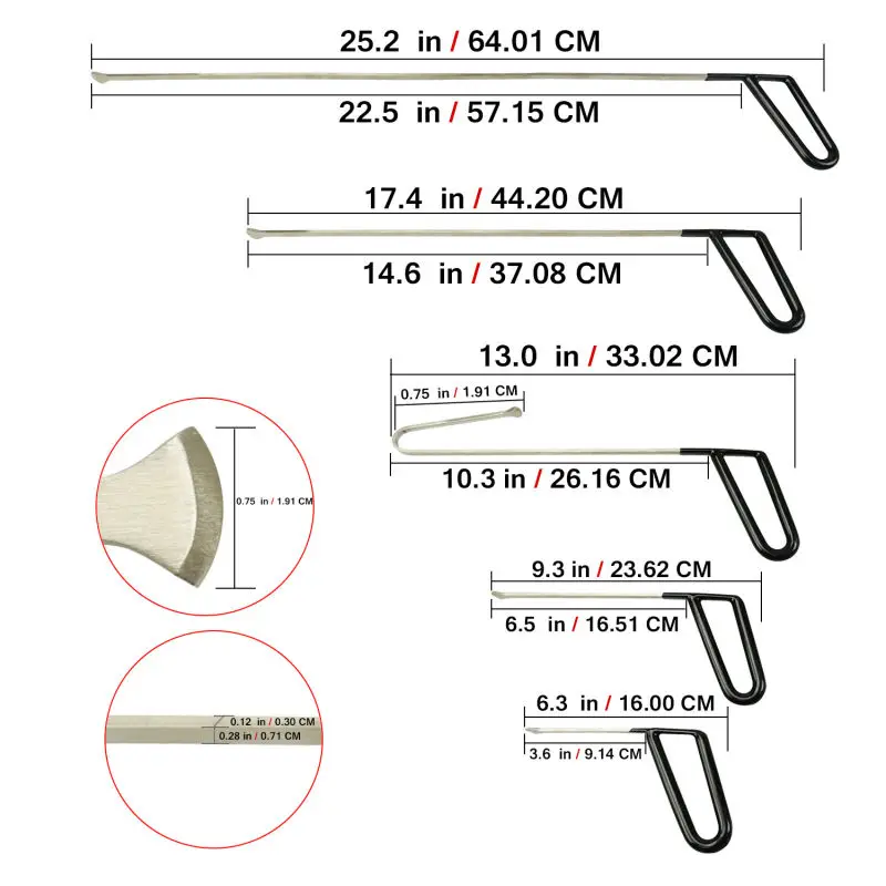 tools Rod Set with Whale Tails hand Tools Dent Puller Kit Car Dent Remover Auto Dent Puller With Hammer and Tap Down Paintle