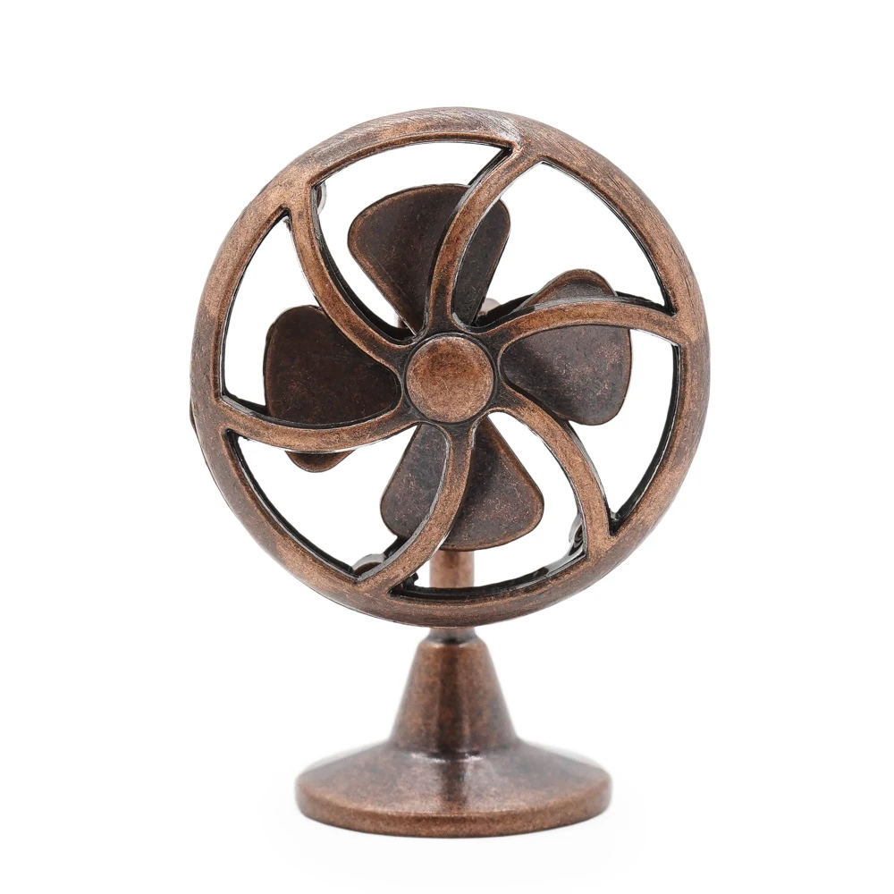 Odoria 1:12 Miniature Retro Bronze Fan Vintage Furniture Model Living Room Bedroom Dollhouse Accessories Doll House Decoration