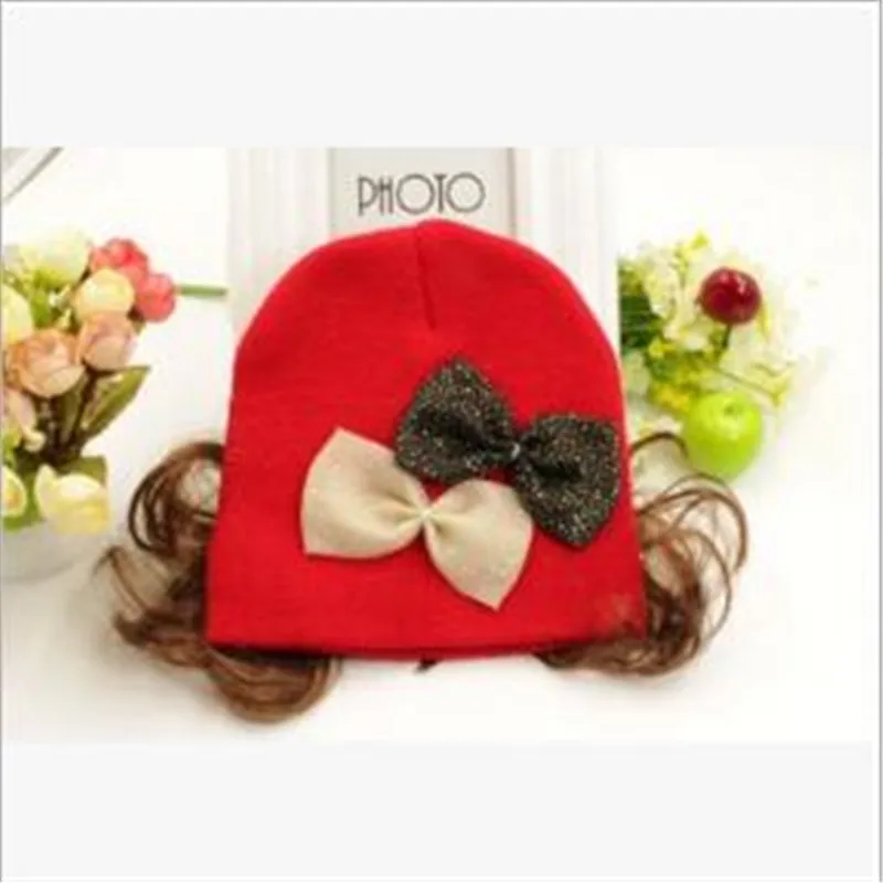 Baby Hat New Autumn Winter Infant Kids Warm Hat  Cute Flower Children Newborn Girls Wig Hat