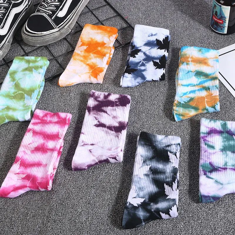 Men Women Sock Knee-high Funny Cycling Running Hiking Tie Dye Socks Tide brand hip hop sock 2020 High-Quality Cotton Skate Socks