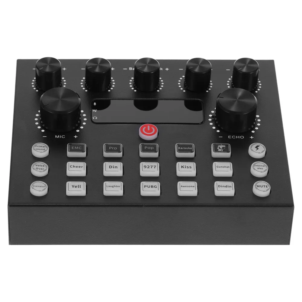 V8s Live Sound Card With Multiple Sound Effects And Voice Changer One Button Operation Audio Mixer For Gaming Living Singing