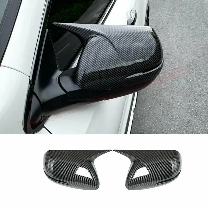 

For Honda CR-V CRV 2012-2021 2pcs Carbon Fiber Ox Horn Rear View Side Mirror Cover Trim