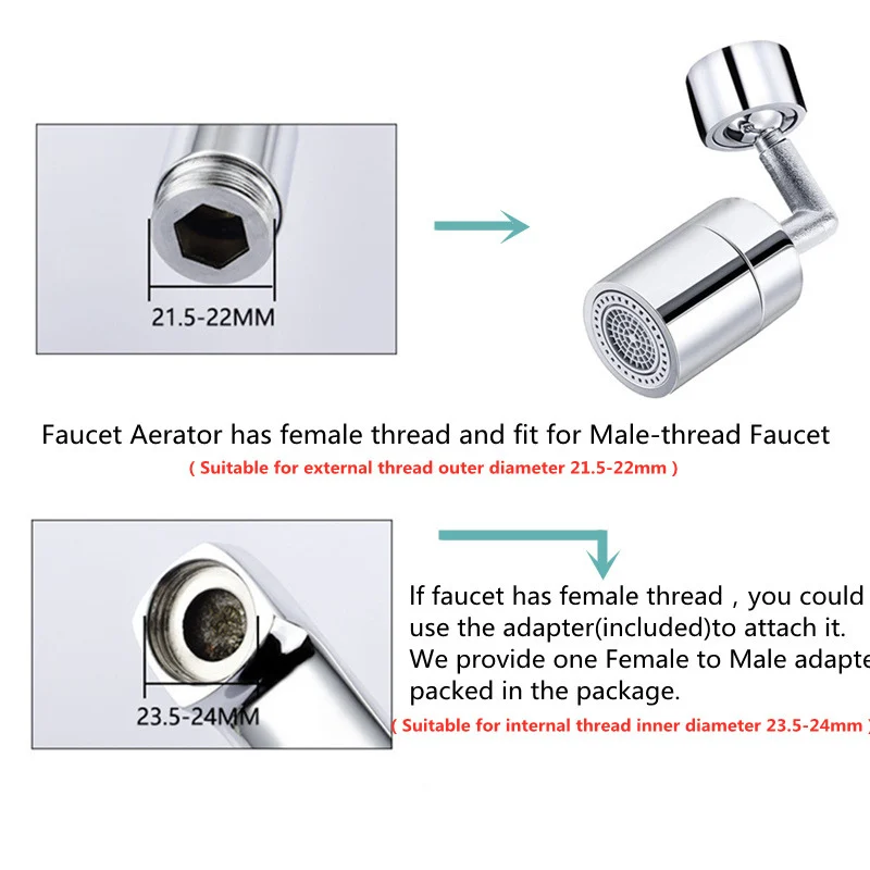 CCC Rotation Faucet Mixer Aerator Water Diffuser For Kitchen Bathroom Water Filter Nozzle Bubbler Water Spray Faucet Attachment