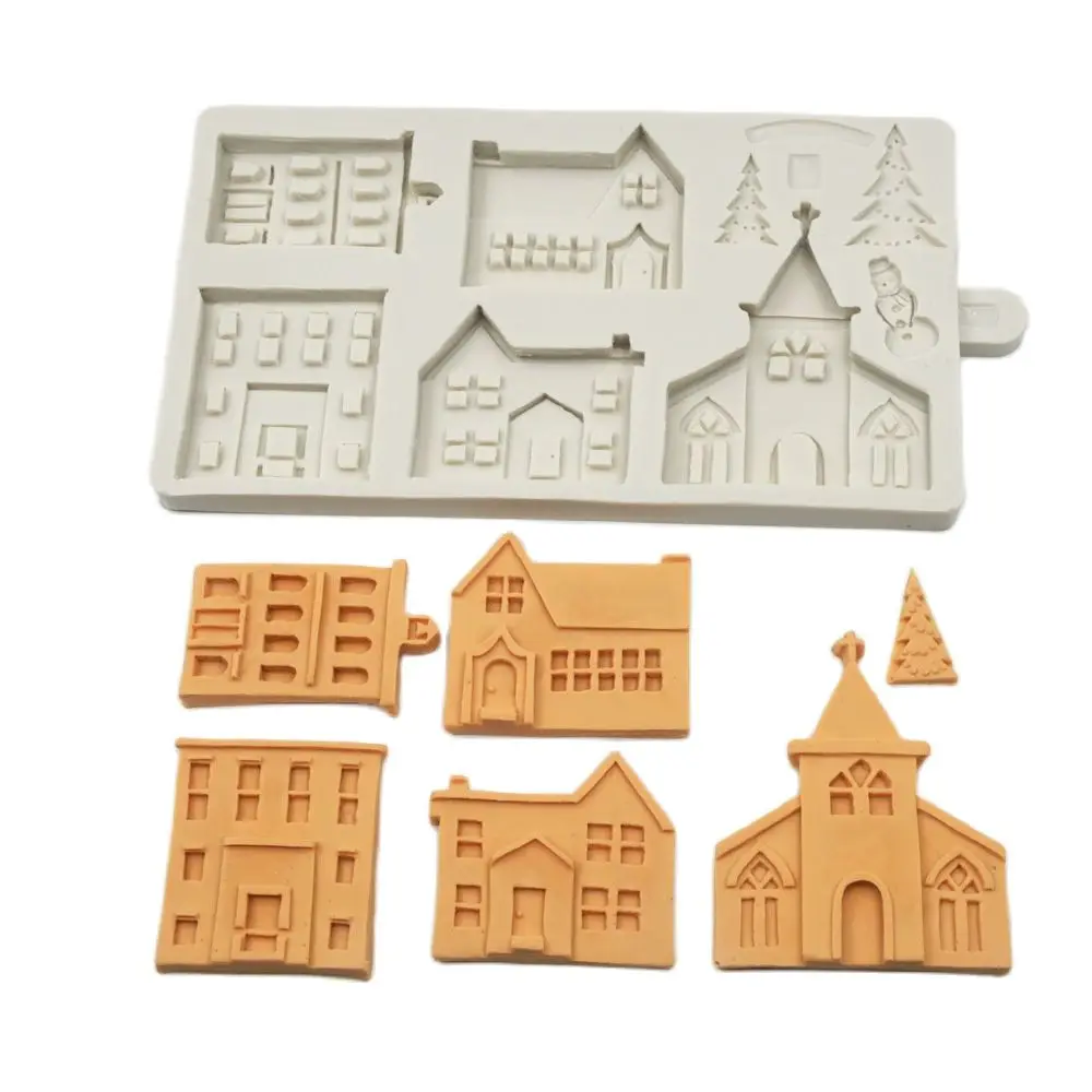 Christmas Gingerbread House Silicone Mold Fondant Mould Cake Decorating Tools Chocolate, Gumpaste, Sugarcraft, Kitchen Gadgets