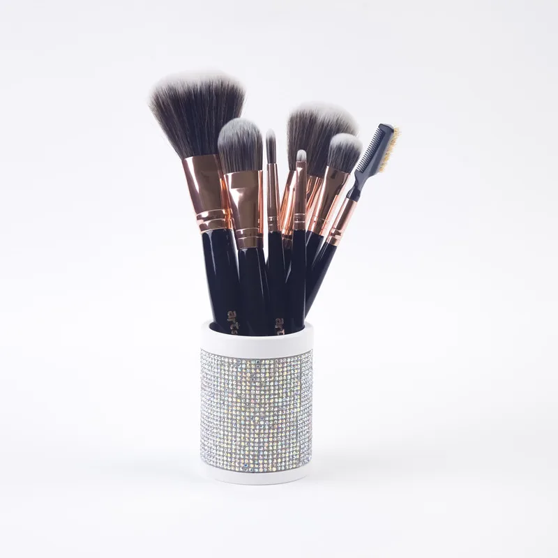 ArtSecret New Arrival 6884 6886 7PC/Set Makeup Brushes With Shiny Crystal Bamboo Case Holder Professional Beauty Cosmetic Tool