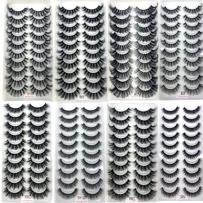 2023 NEW 8/10 pairs 100% Real Mink Eyelashes 3D Natural False Eyelashes 3d Mink Lashes Soft Eyelash Extension Makeup Kit Cilios