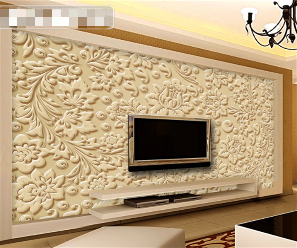 

Chinese style simple pattern three-dimensional living room TV background wall decoration photo wallpaper home custom photo mural