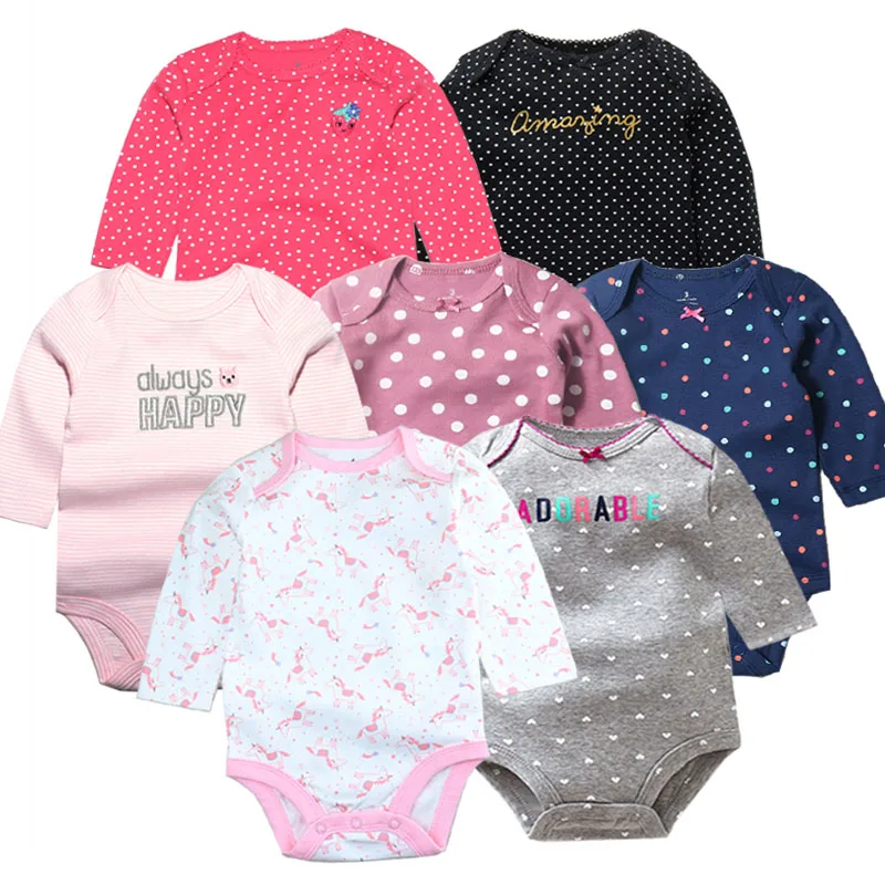 2021 Newborn Baby Bodysuits 3/4/5-pack Infant Jumpsuit Boy&girls Clothes Long Sleeve Cotton Baby Boy Girl Clothing Baby Costume