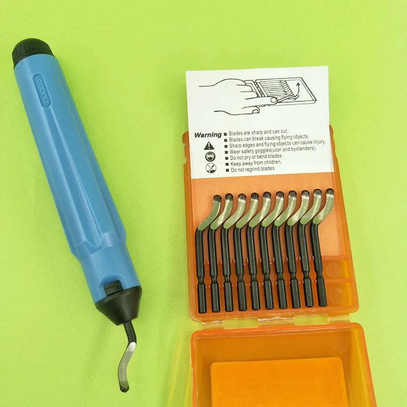 NB8100 Plastic Burr Handle With 10pc BS1010 Blades Knife Hand Deburring Tool For Cutting Plastic