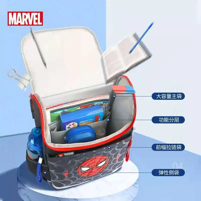 Disney 2022 New School Bags for Boys Primary Student Backpack Iron Spider Man Captain America Shoulder Bags Mochilas Escolares