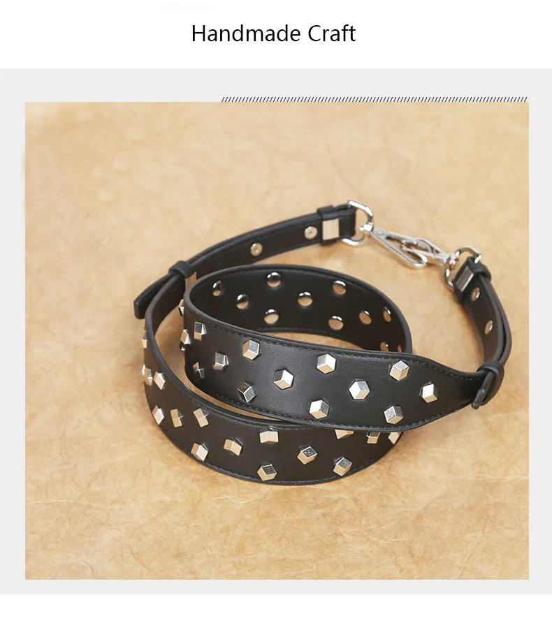 Quadratische Metallniete zum Dekorieren von Handtaschengürteln, breit, verstellbare Länge, einfarbig, Schwarz, Blau, Weiß, Taschengürtel, Griff, DIY-Zubehör – Detail 2