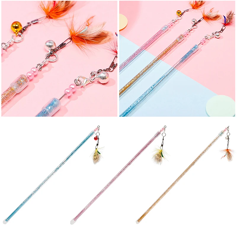 Cat Wand Extendable Creative Fake Feather Kitten Teaser Pet Teaser Toy Exerice Training For Cat Pet Supplies Cat Favors Product