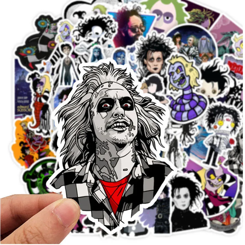 10/30/50pcs  Tim Burton Movie Series   Graffiti Waterproof Skateboard Travel Suitcase Phone Laptop Luggage Stickers Diy Kids