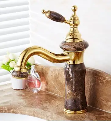 

Vidric fashion high quality solid brass and natural jade construction bathroom hot and cold gold finish basin faucet,tap sink mi