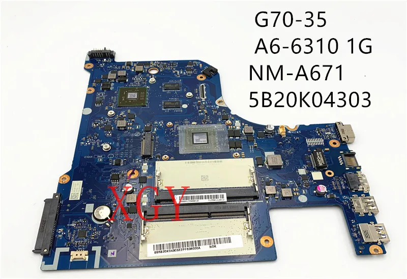 

FOR Lenovo G70-35 Notebook motherboard A6-6310 1G NM-A671 5B20K04303 216-0867030 100% test OK