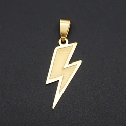 3pcs/lot 13x30 Stainless Steel Lightning Hip Hop Pendant Wholesale Rock Gold Plated Jewelry Pendants Top Quality