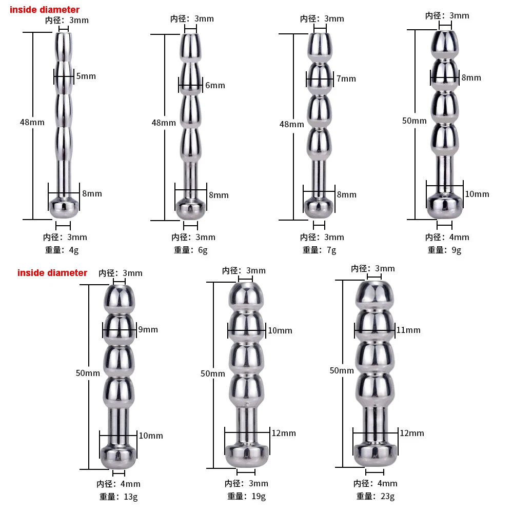 7 Sizes Male Urethral Dilator Metal Urethral Catheter Horse Eye Stimulation Penis Plug Sounding Masturbator Sex Toys for Men