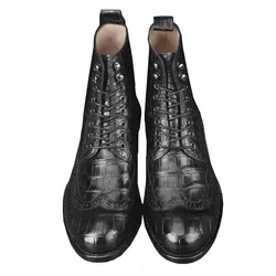 ourui new arrival  men crocodile boots male High cut for boots High help Men's boots black