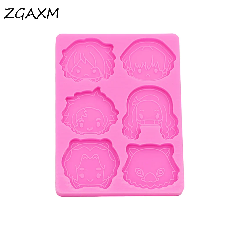 LM376 New Shiny glossy girl boy epoxy resin silicone mold animal trinket craft mold DIY handmade chocolate cake baking gadget