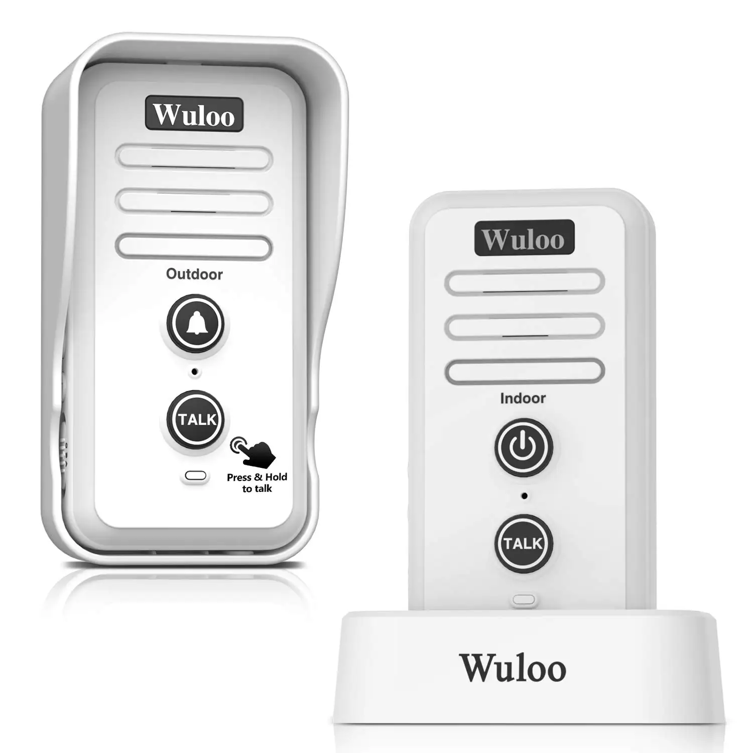 Wuloo Brand 1/2mile Wireless Intercoms Doorbell Chimes for Home Intercomunicador Rechargeable Charge Stand Base w/Waterproof Cap