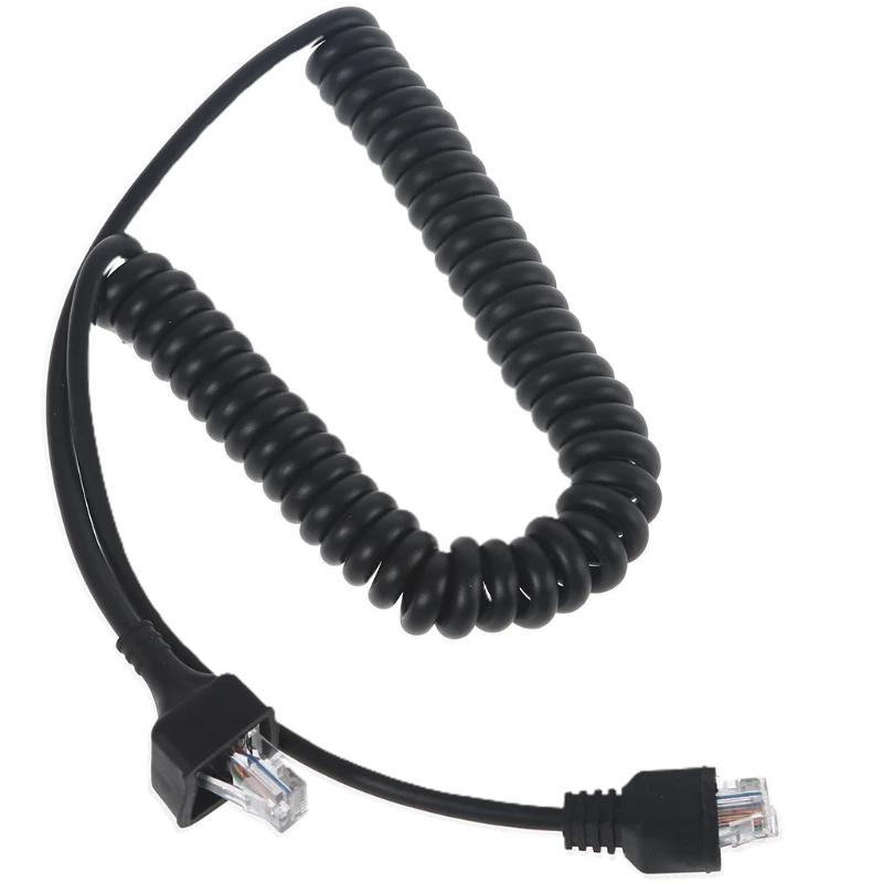 RJ-45 8 Pin to 8 Pin Mic Cable Cord for kenwood KMC-30 KMC-32 KMC-35 KMC-36 MC-59 Heavy Duty Coiled Cord Easy to Install 95AF