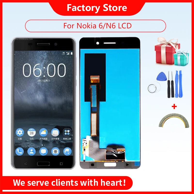 AAA Quality LCD For Nokia 6 TA-1000 TA-1003 TA-1021 TA-1025 TA-1033 TA-1039 LCD Display Touch Screen Digitizer Assembly