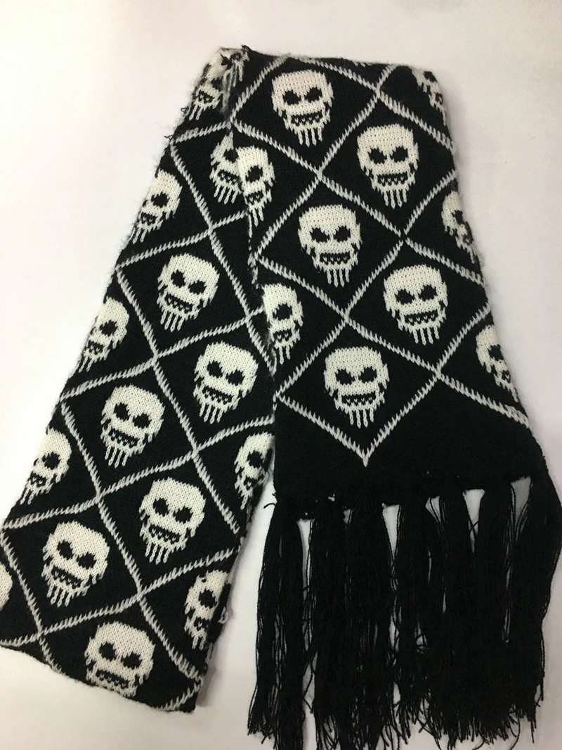 Dragon Skull Scarf Unisex Women Man Winter Knitted Pashmina Shawl