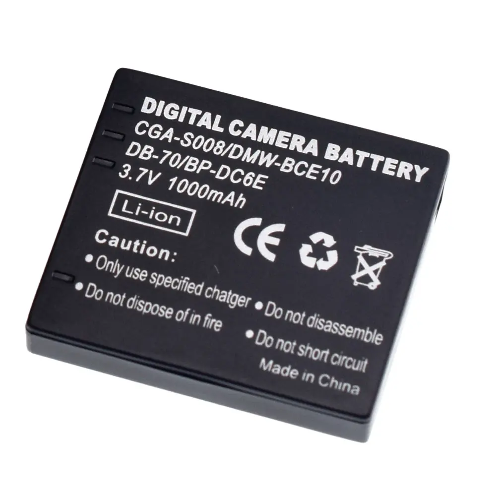 2Pcs CGA-S008 DMW-BCE10 Battery for Panasonic SDR-S10 S15 SDR-SW20 SDR-S7 Camcorder